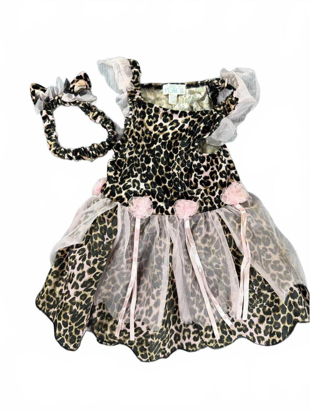Leopard Cat Costume Dress & Headband 12-18M